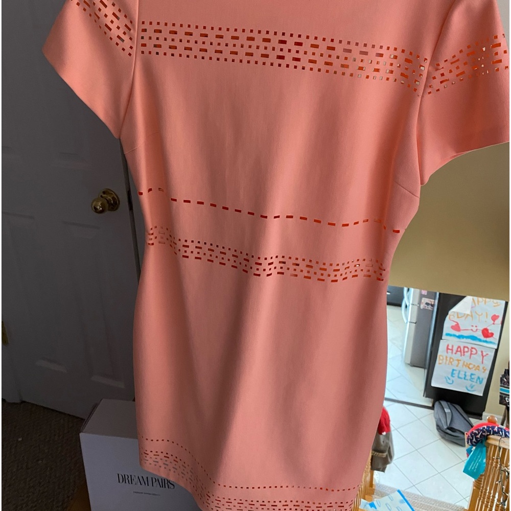 Fabulous Lined body con mini dress with cut-outs. Back zip, cap sleeves. So cute